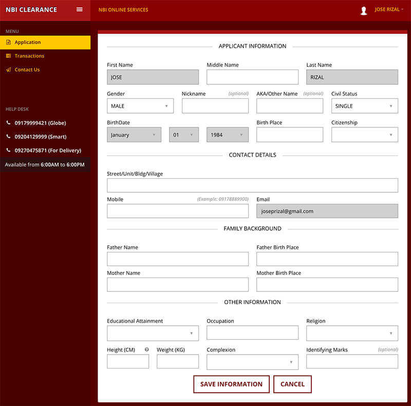 Create a New Account on the NBI Clearance Website