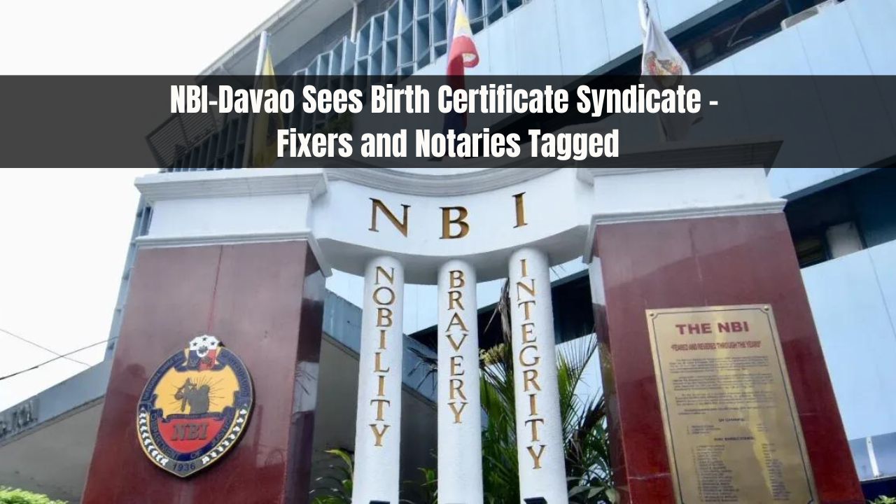 NBI-Davao Sees Birth Certificate Syndicate - Fixers and Notaries Tagged